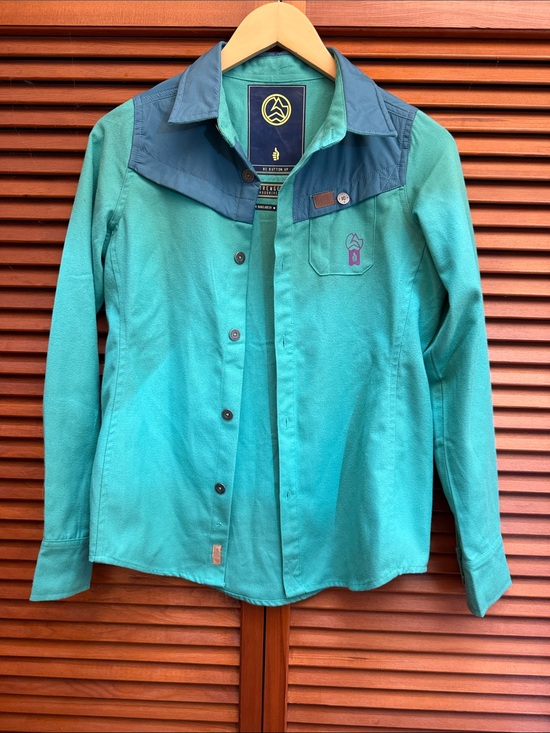 TREWGEAR Tops - TREWGEAR Hood River - Teal Green Button-Up Wool Shirt - Outdoor Shirt Style XS